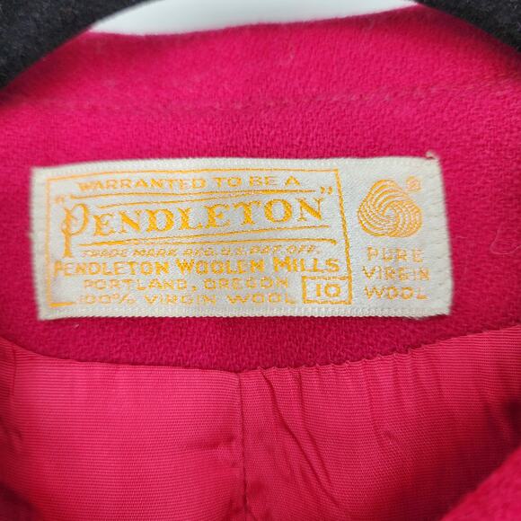 Pendleton Vintage 70's Women's Red Blazer Skirt Suit Set Pure Wool Size 10 - Picture 7 of 7